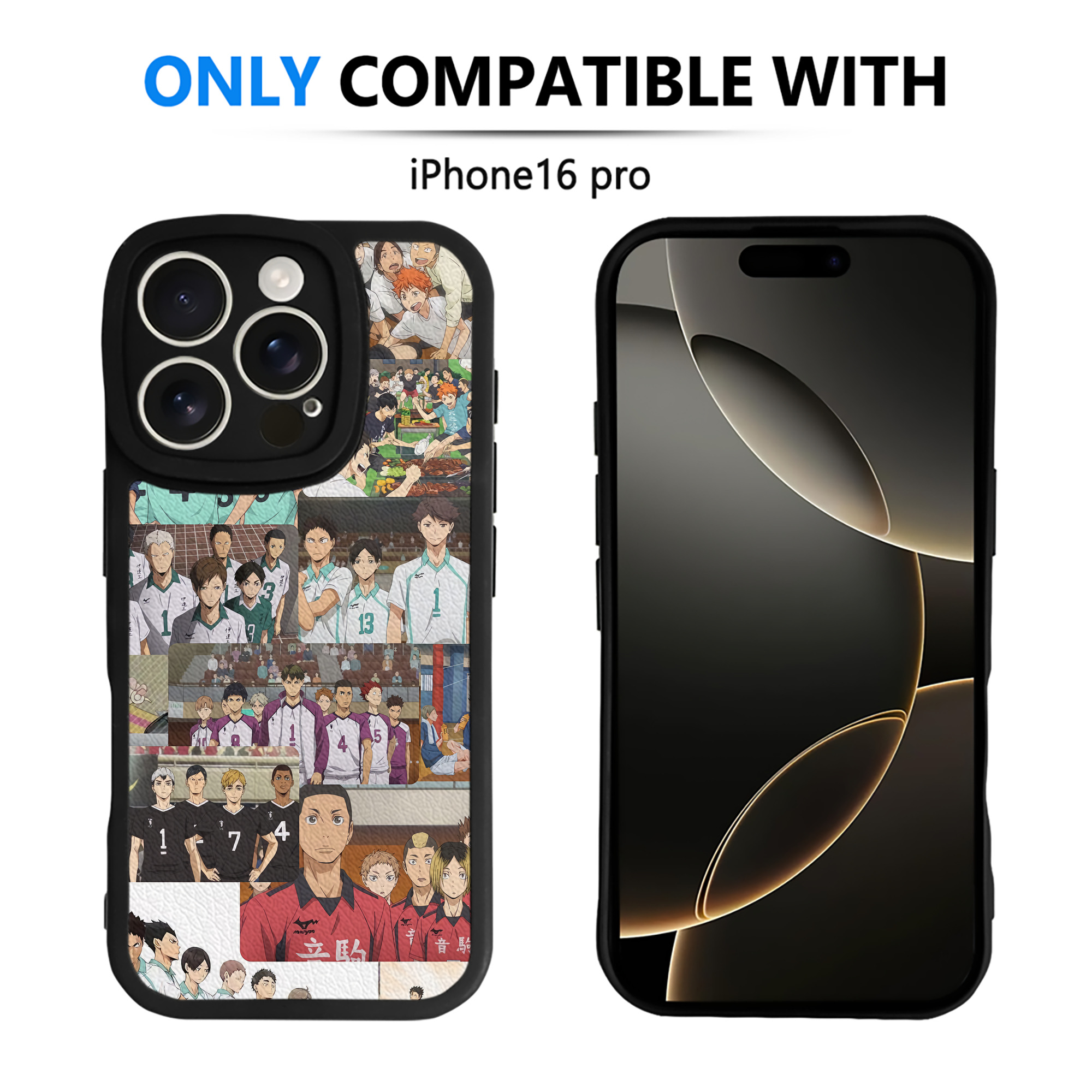 （画像用） ハイキュー!! Haikyu!! 【iPhone 16シリーズ対応】シリコンスマホケース（レザー調） 材質：シリコン